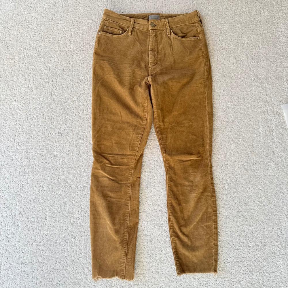 MOTHER High Waisted Looker Ankle Chew‎ Hopscotch Corduroy Jeans Size 26